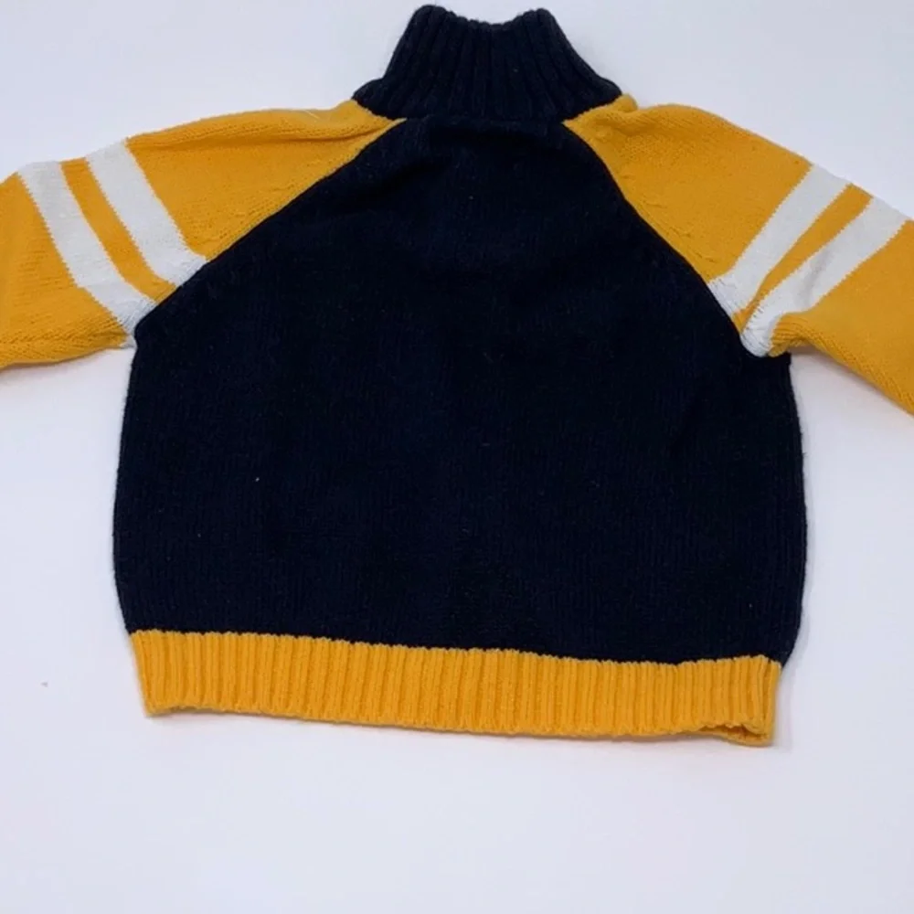 Nautical Baby Sweater Navy and Yellow - Size 18M
